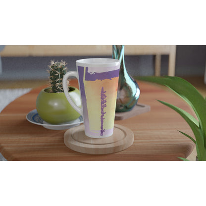 17oz White Ceramic Latte Mug | Coffee Cup with 'Spirit of the Southwest' Abstract Artwork by American Artist Barbara Cleary-2