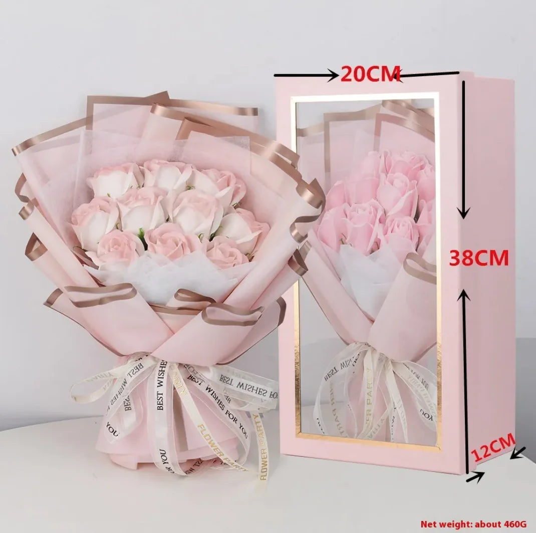 Blue Rose Soap Bouquet Gift Box