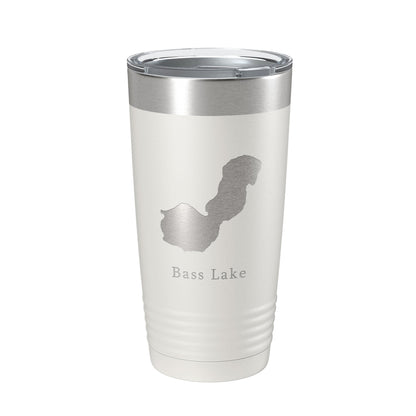 Bass Lake Map Tumbler Travel Mug Insulated Laser Engraved Coffee Cup Indiana 20 oz-1