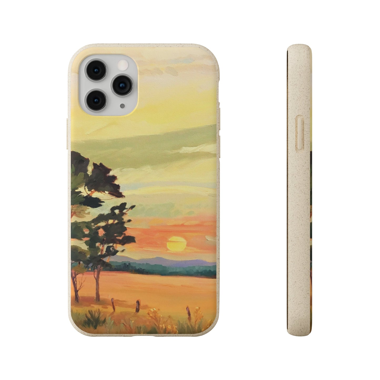 Biodegradable Phone Case with 'Sunrise' Landscape Original Artwork by Barbara Cleary-1