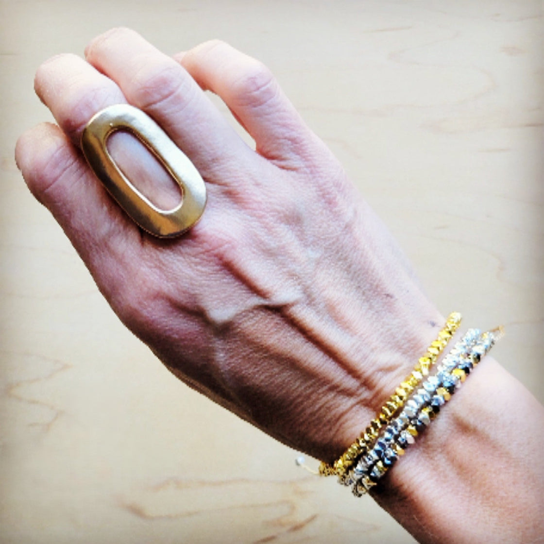 **Stackable Woven Beaded Bracelet in Multi 809x-2