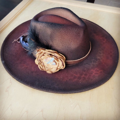 CUSTOM Hand-Painted Cowgirl Western Boho Hat A114-0