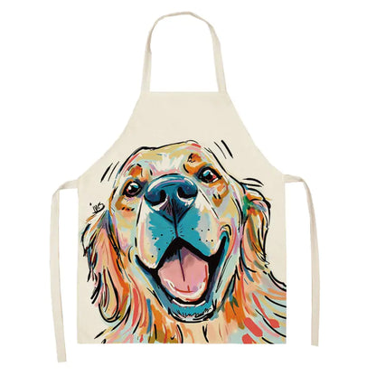 Nordic Polyester Dog Print Apron for Adults