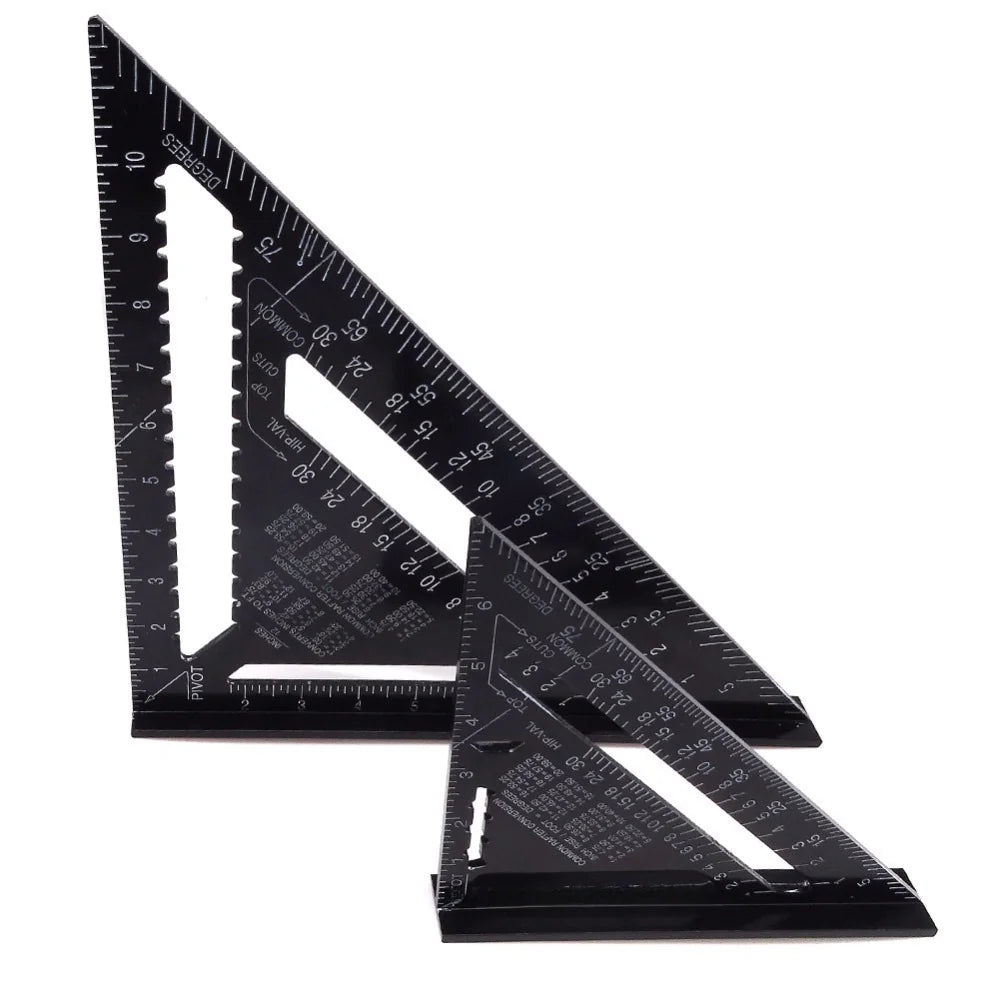 7-Inch Aluminum Metric Angle Ruler with Black Finish