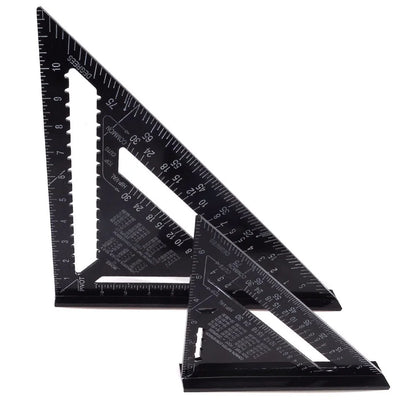 7-Inch Aluminum Metric Angle Ruler with Black Finish