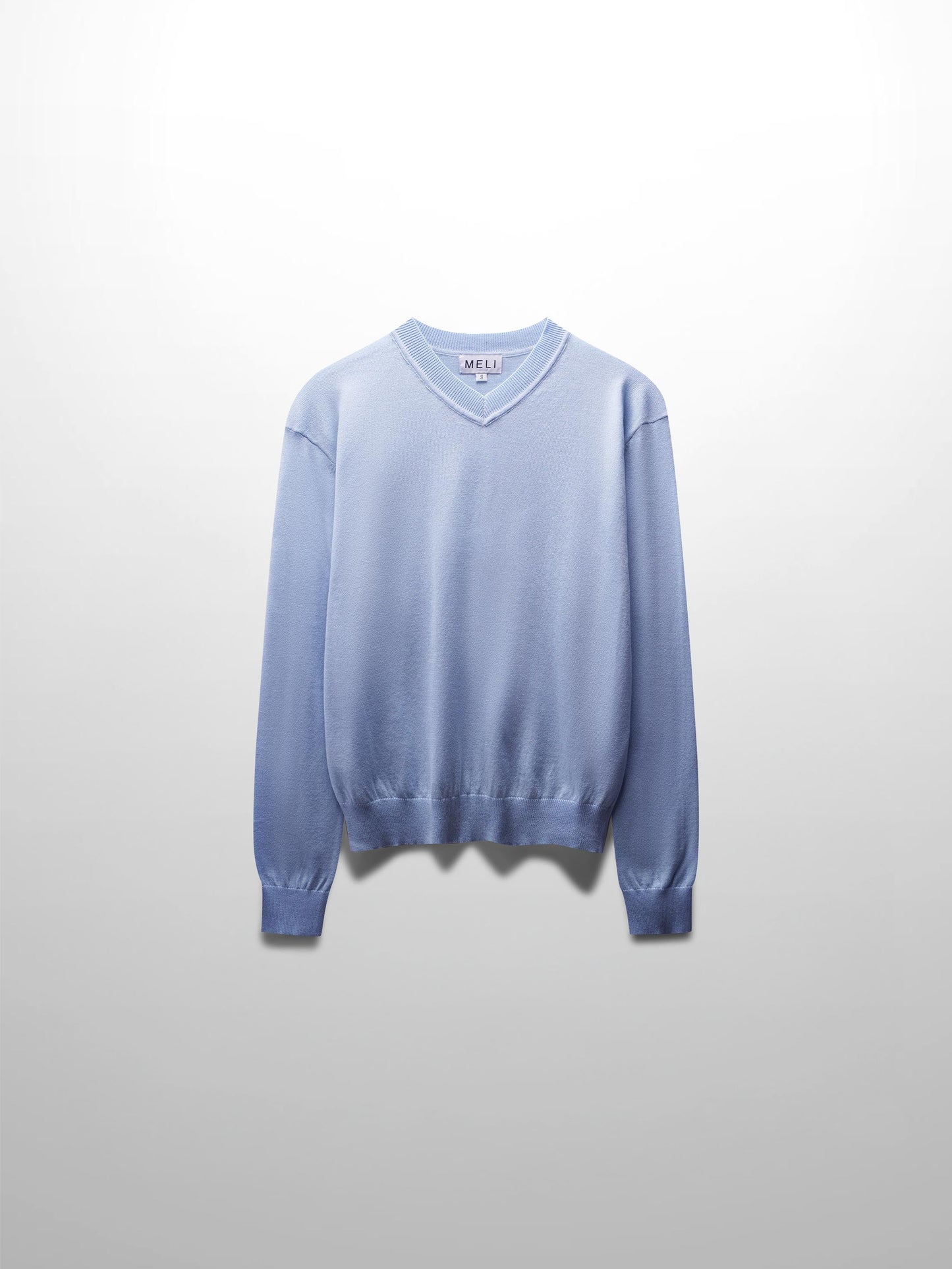 High V Lightweight Sweater-LT Blue-0