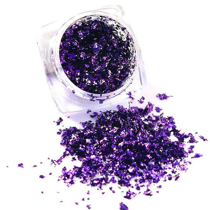 6 Colours Nail Art Sequins Mirror Glitter Powder Foil Flakes Paillette Decor Au-9