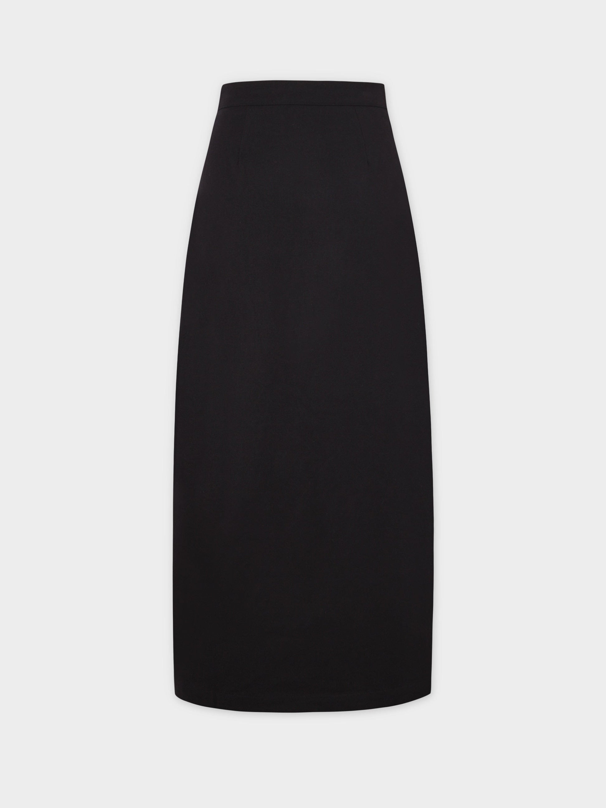 Pin Closure Wrap Skirt-Black-2