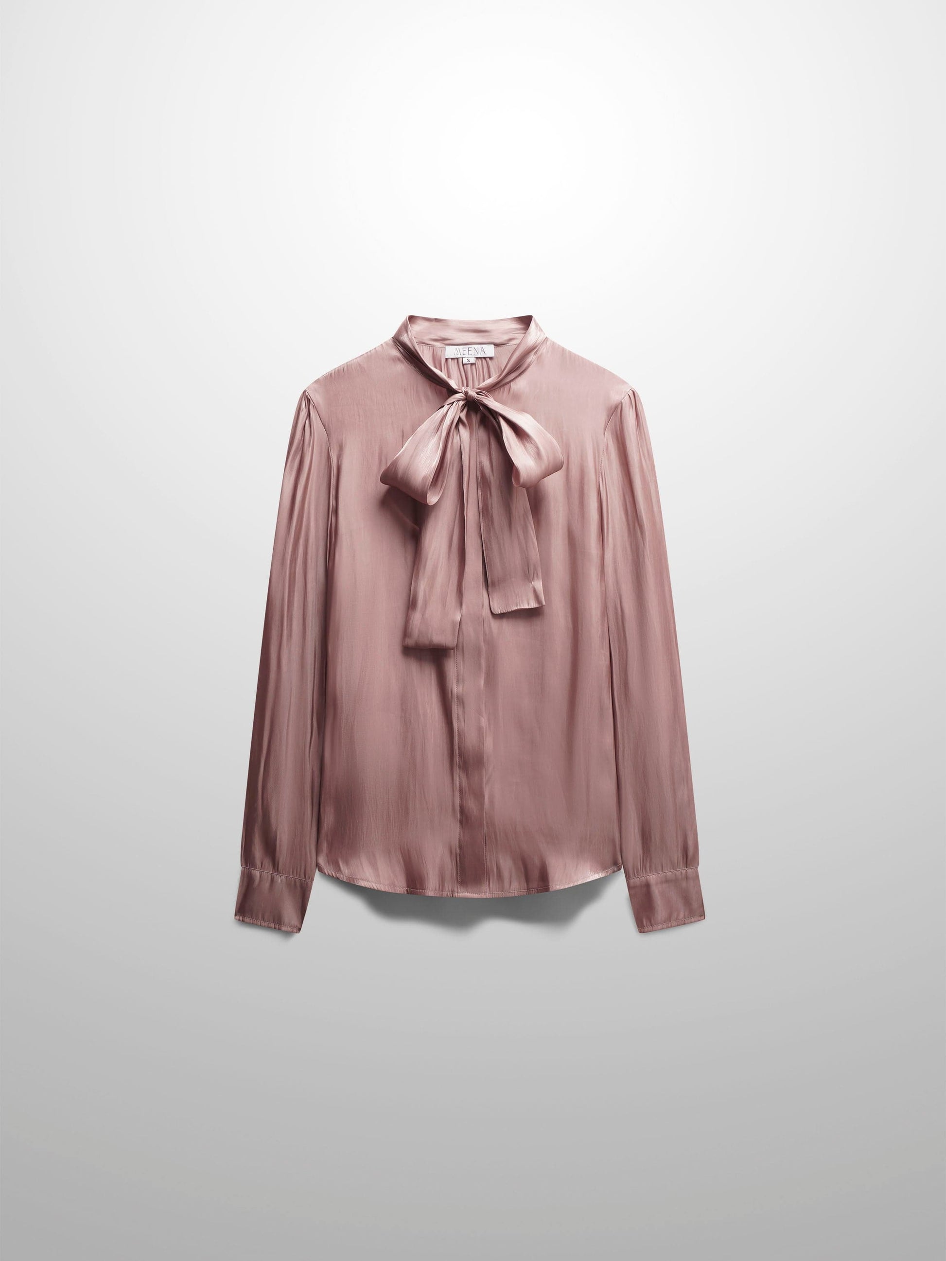 Shimmer Tie Blouse-Champagne-0