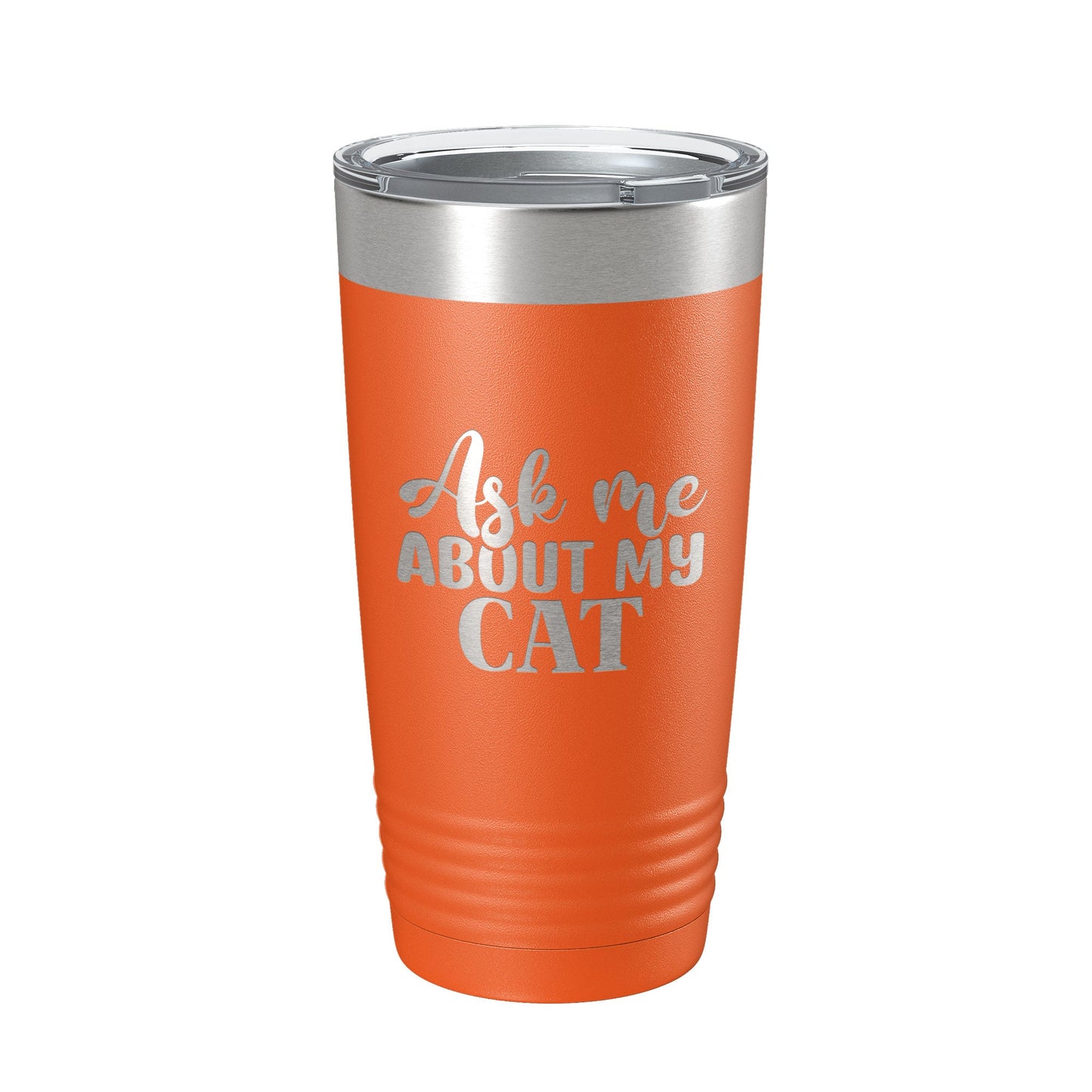 Ask Me About My Cat Tumbler Travel Mug Funny Cat Lover Gift Insulated Laser Engraved Coffee Cup 20 oz-4