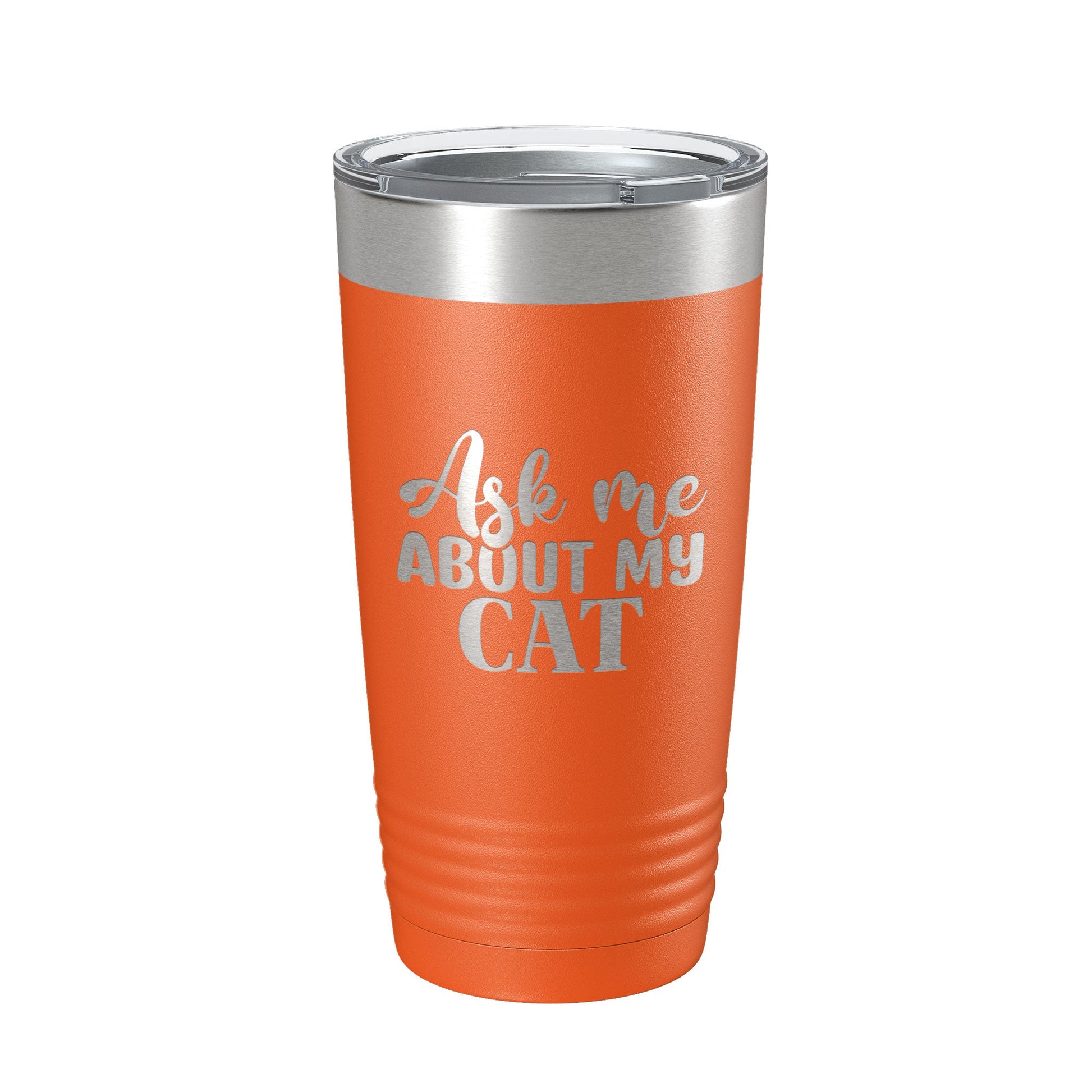 Ask Me About My Cat Tumbler Travel Mug Funny Cat Lover Gift Insulated Laser Engraved Coffee Cup 20 oz-4