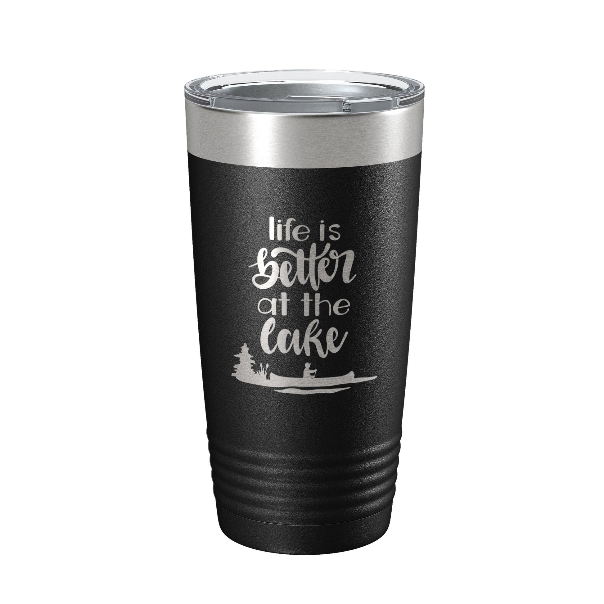 Life is Better at the Lake Lake Life Tumbler Travel Mug Insulated Laser Engraved Coffee Cup 20 oz-0