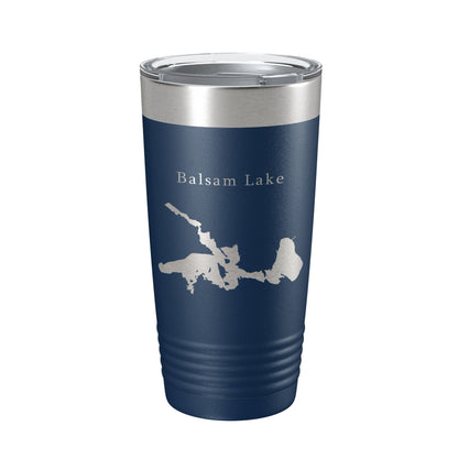 Balsam Lake Map Tumbler Travel Mug Insulated Laser Engraved Coffee Cup Wisconsin 20 oz-2