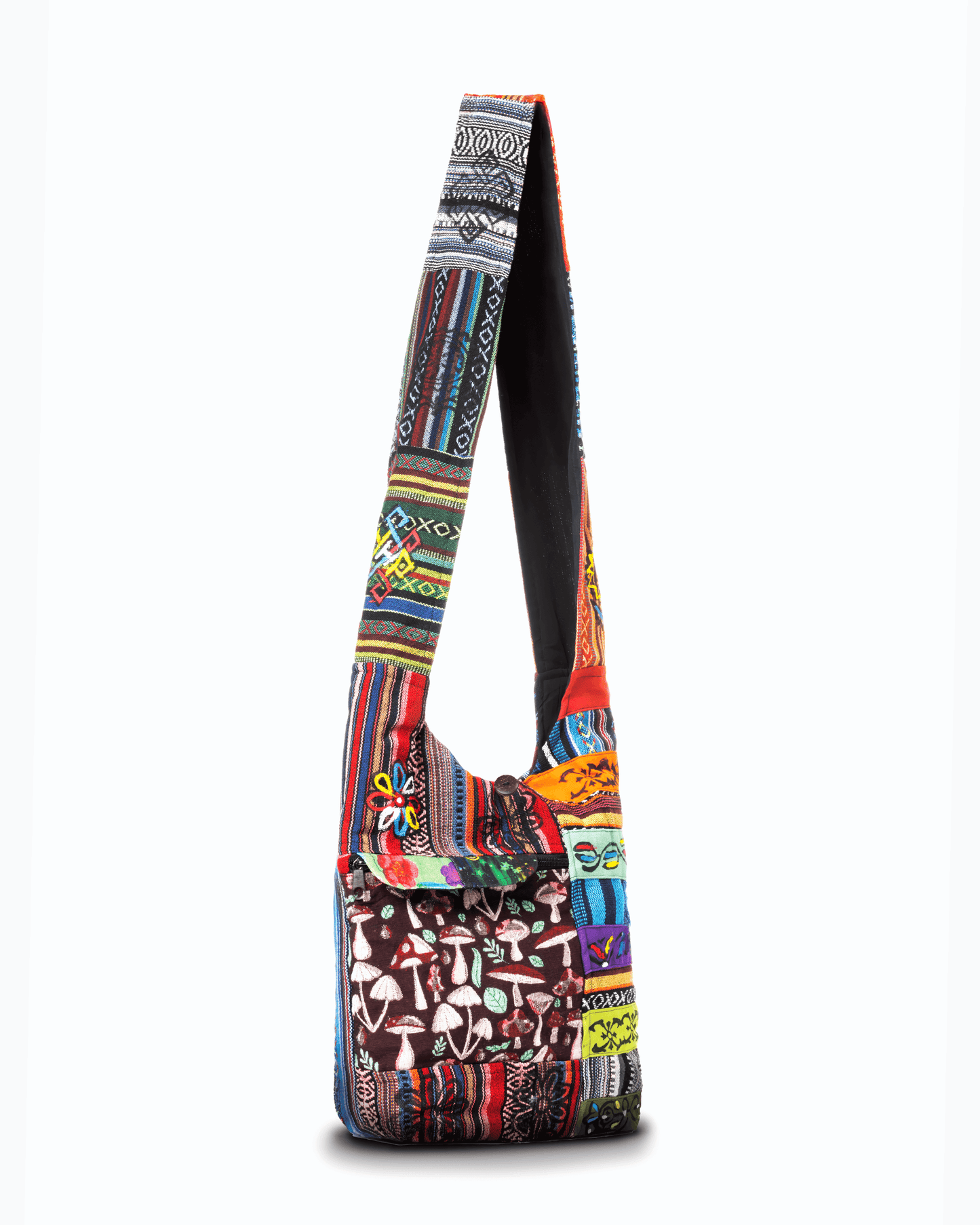 Kathmandu Collection Tribal Stripe Patchwork Hobo Bag-1