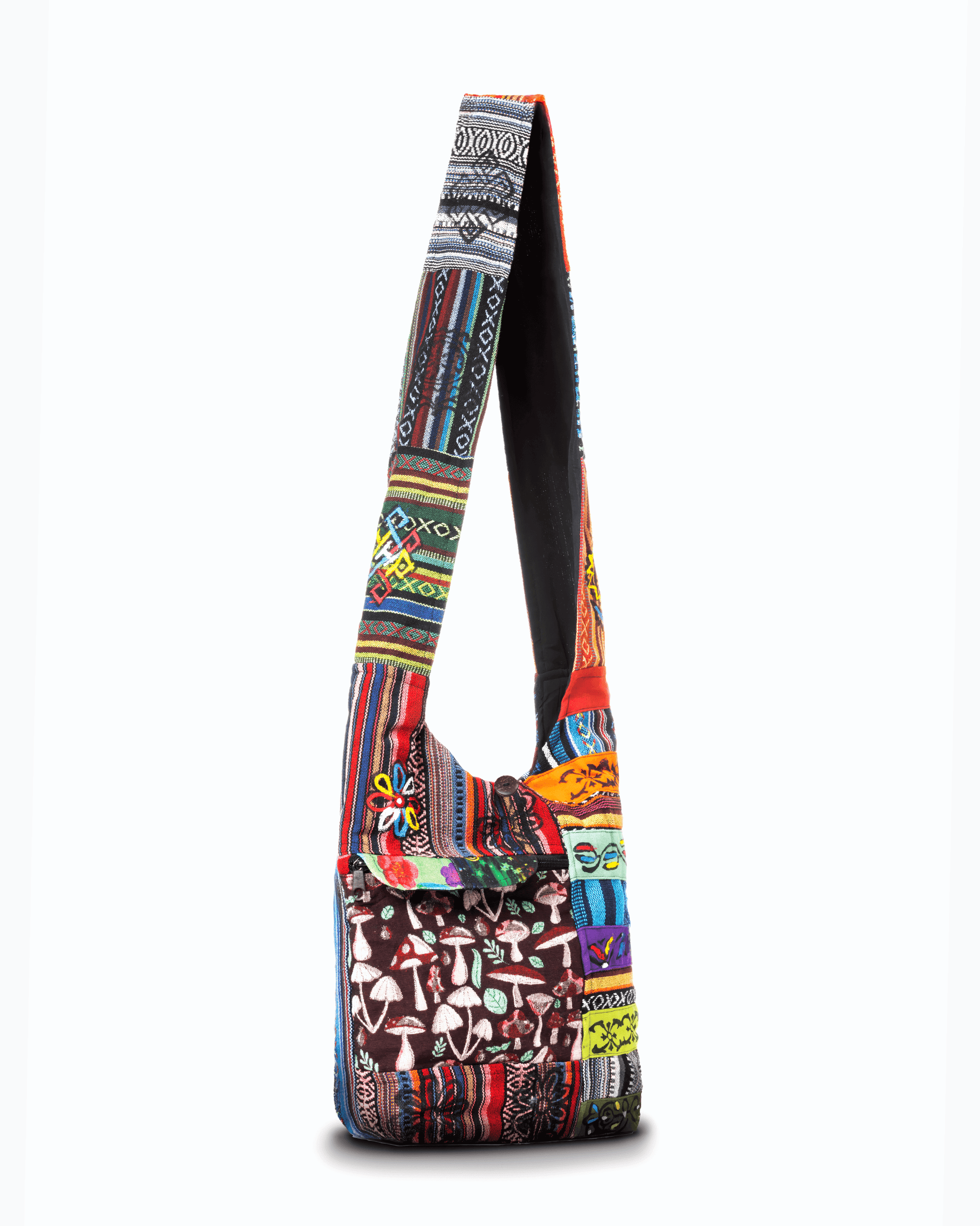 Kathmandu Collection Tribal Stripe Patchwork Hobo Bag-1