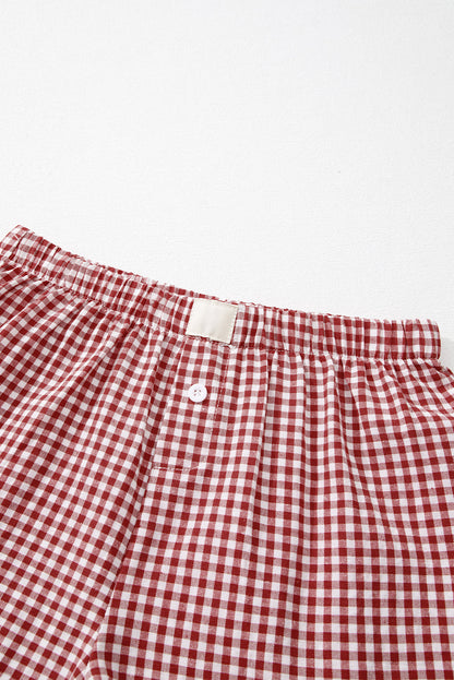Gingham High Waist Shorts-3