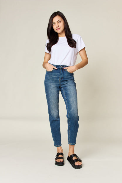 Judy Blue Full Size Tummy Control High Waist Slim Jeans-4