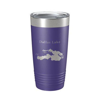 Dallas Lake Map Tumbler Travel Mug Insulated Laser Engraved Coffee Cup Indiana 20 oz-15