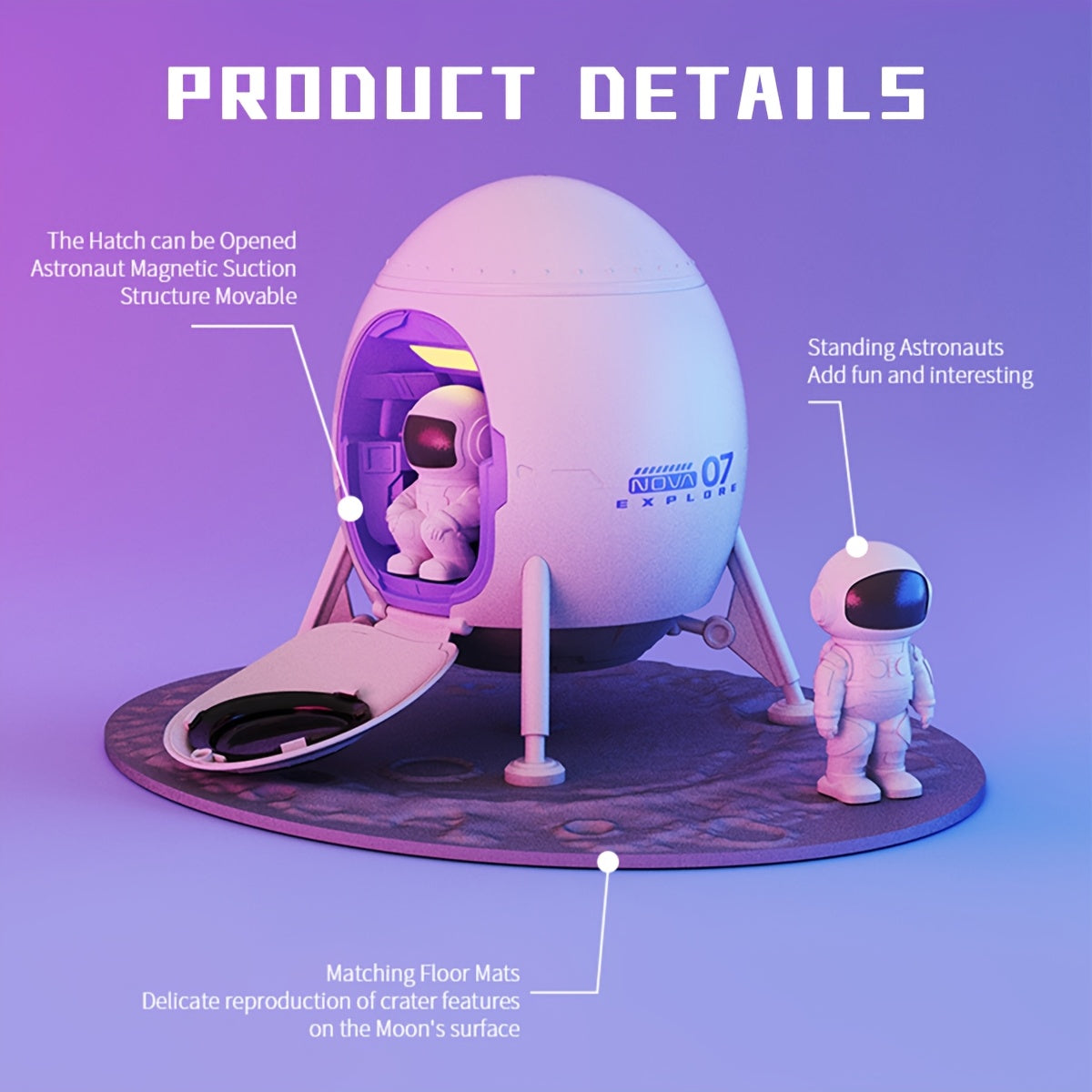 Astronaut Galaxy Projector with Lunar Mat-2