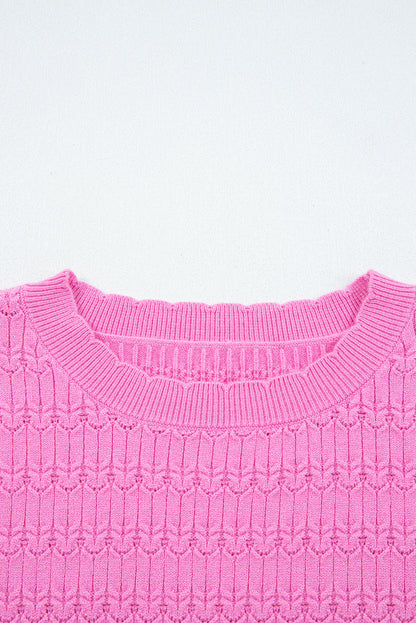 Kay Knit Ribbed Cuffs Crew Neck Sweater-2