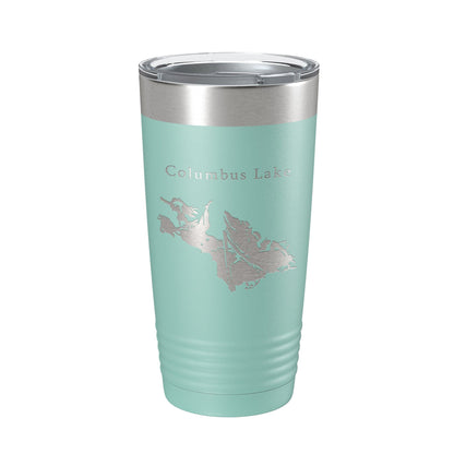 Columbus Lake Map Tumbler Travel Mug Insulated Laser Engraved Coffee Cup Mississippi 20 oz-12