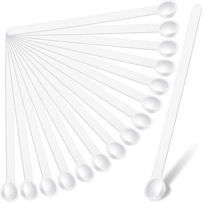 Honeydak 1/32 Teaspoon Micro Scoops 150 Milligram Mini Measuring Spoons Tiny Little Plastic Scoop for Measuring Cosmetics Powders Glitter and Seasoning(White 16 Pieces)