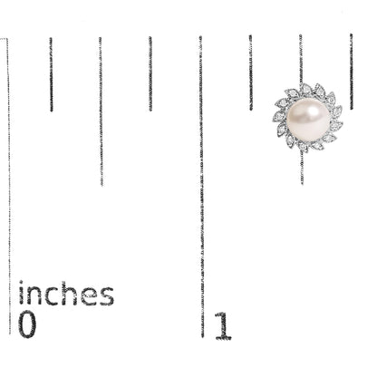 10K White Gold Heirloom-Style Pearl and Diamond Accent Halo Stud Earrings (I-J color, I1-I2 Clarity)-4