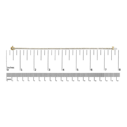 10K Yellow Gold Plated Sterling Silver 2.0 Cttw Diamond Classic Tennis Bracelet - 7.25" Inches-4