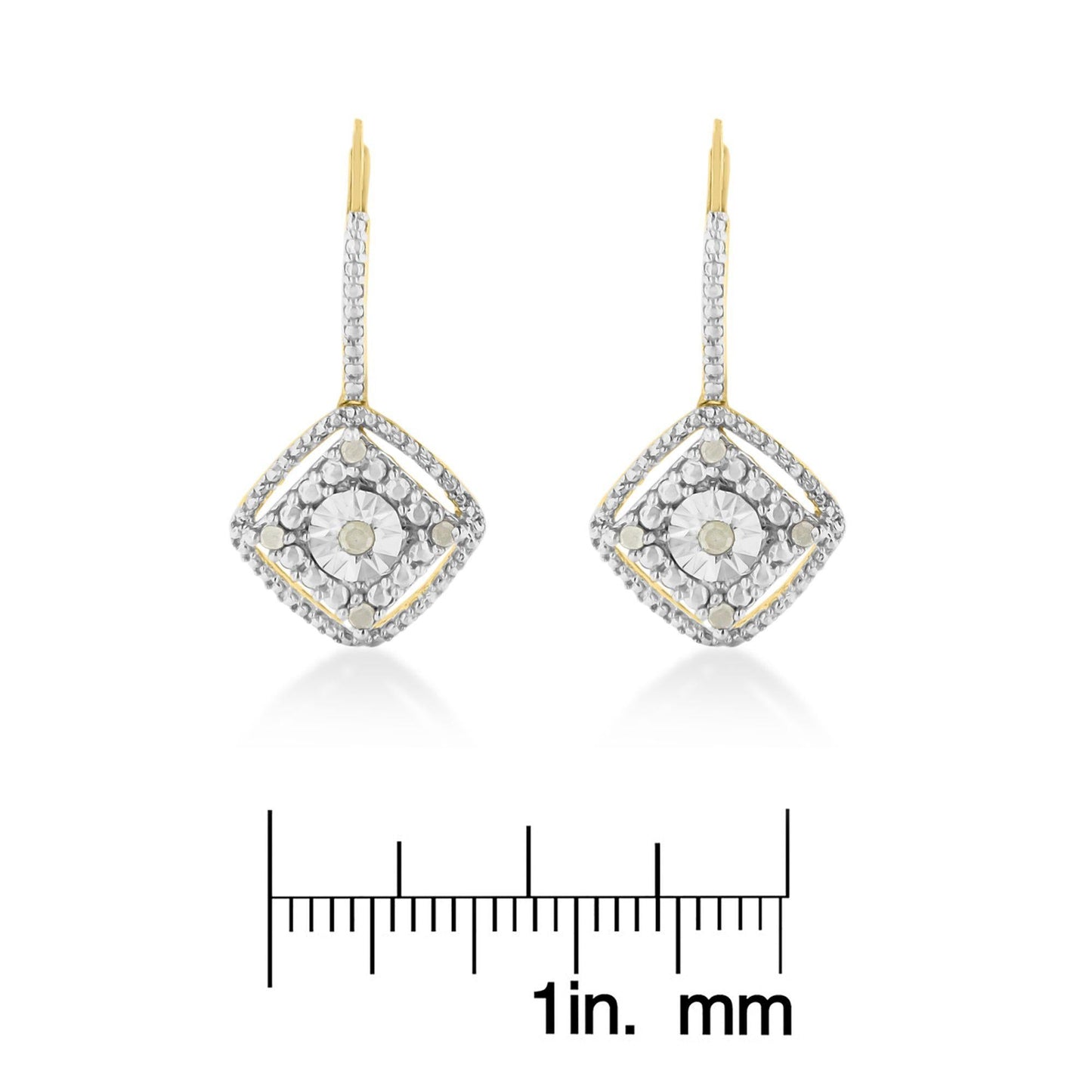 Sterling Silver Rose Diamond Dangle Earring (0.25 cttw, I-J Color, I2-I3 Clarity)-4