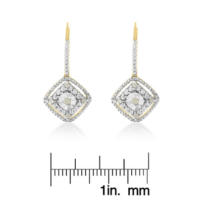 Sterling Silver Rose Diamond Dangle Earring (0.25 cttw, I-J Color, I2-I3 Clarity)-4