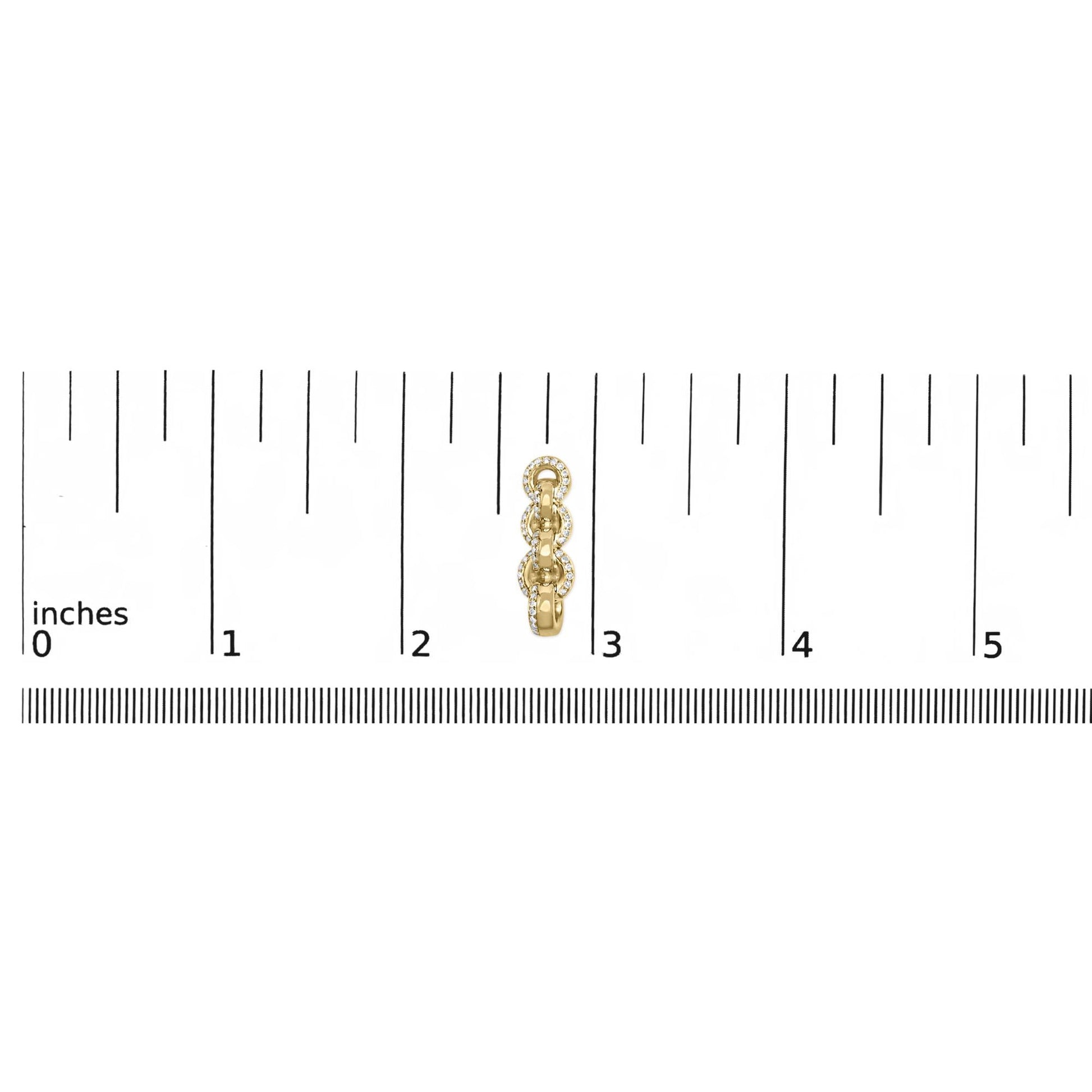 14K Yellow Gold Plated .925 Sterling Silver 1/2 Cttw Diamond Chain Link Drop Earrings (H-I Color, I1-I2 Clarity)-4