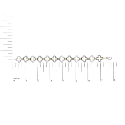 .925 Two-tone Sterling Silver 1/10 Cttw Natural Round Diamond Fashion Tennis Bracelet (I-J Color, I1-I2 Clarity) - 7"-4