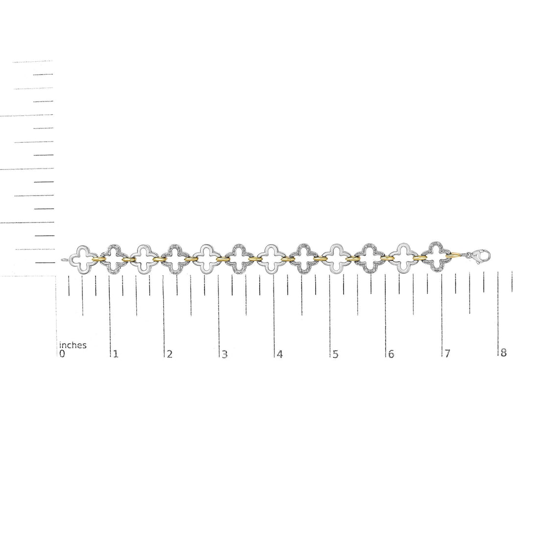 .925 Two-tone Sterling Silver 1/10 Cttw Natural Round Diamond Fashion Tennis Bracelet (I-J Color, I1-I2 Clarity) - 7"-4