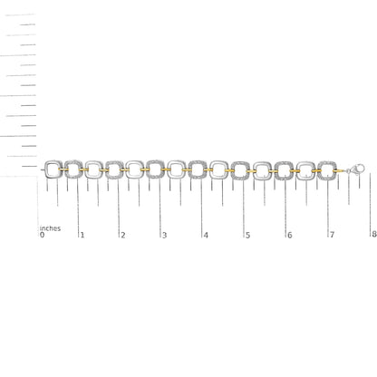 .925 Two-Tone Sterling Silver Diamond Accent Open Box Link Bracelet (I-J Color, I1-I2 Clarity) - 7"-4