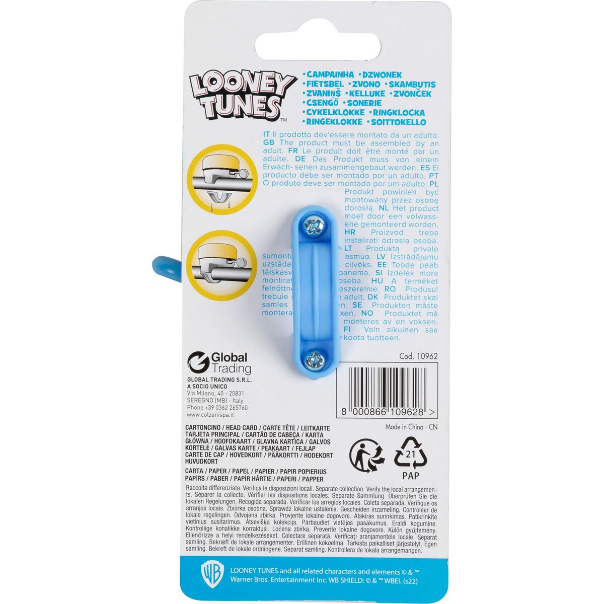 Children's Bike Bell Looney Tunes CZ10962 Yellow-1