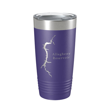 Allegheny Reservoir Tumbler Lake Map Travel Mug Insulated Laser Engraved Coffee Cup Pennsylvania 20 oz-15