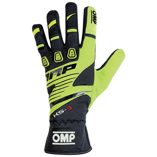 Karting Gloves OMP KS-3 Yellow/Black M-0