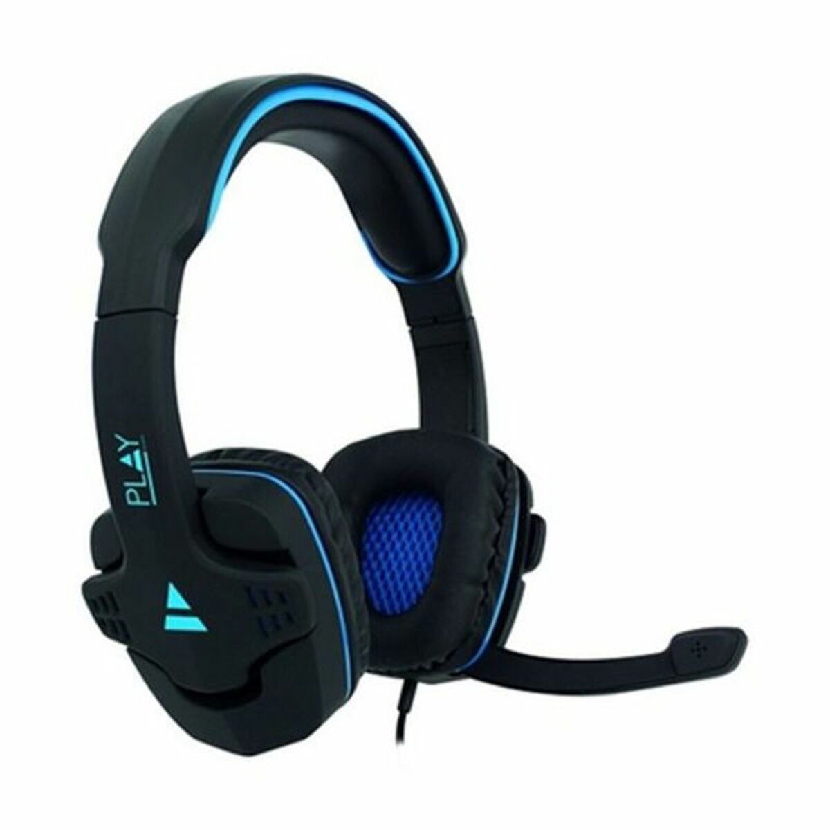 Gaming Headset with Microphone Ewent PL3320 Black Blue-0