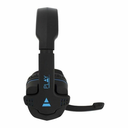 Gaming Headset with Microphone Ewent PL3320 Black Blue-1