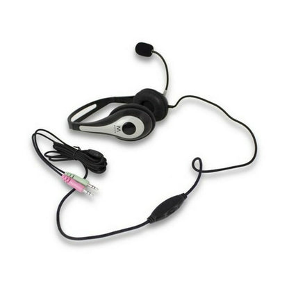 Headphones with Microphone Ewent EW3562 Black Silver-2