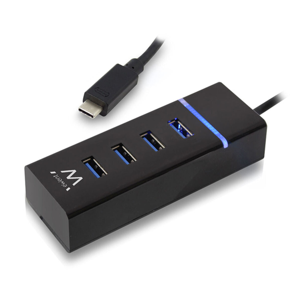 4-Port USB Hub Ewent EW1137 USB 3.1 Black-0