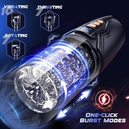 DarkCharm 4-in-1 Thrusting, Rotating & Vibrating Male Masturbator-2