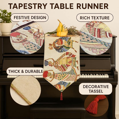 DaDa Bedding Dancing Women African Dreams Elegant Woven Tapestry Dining Table Runner (18117)-1