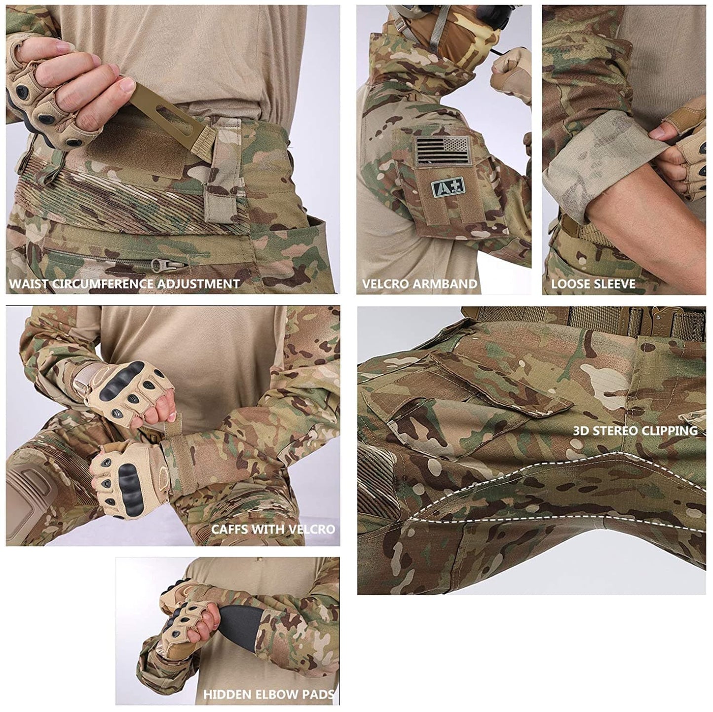 Army Tactical Desert Combat Suits with Knee Pads - G3-2