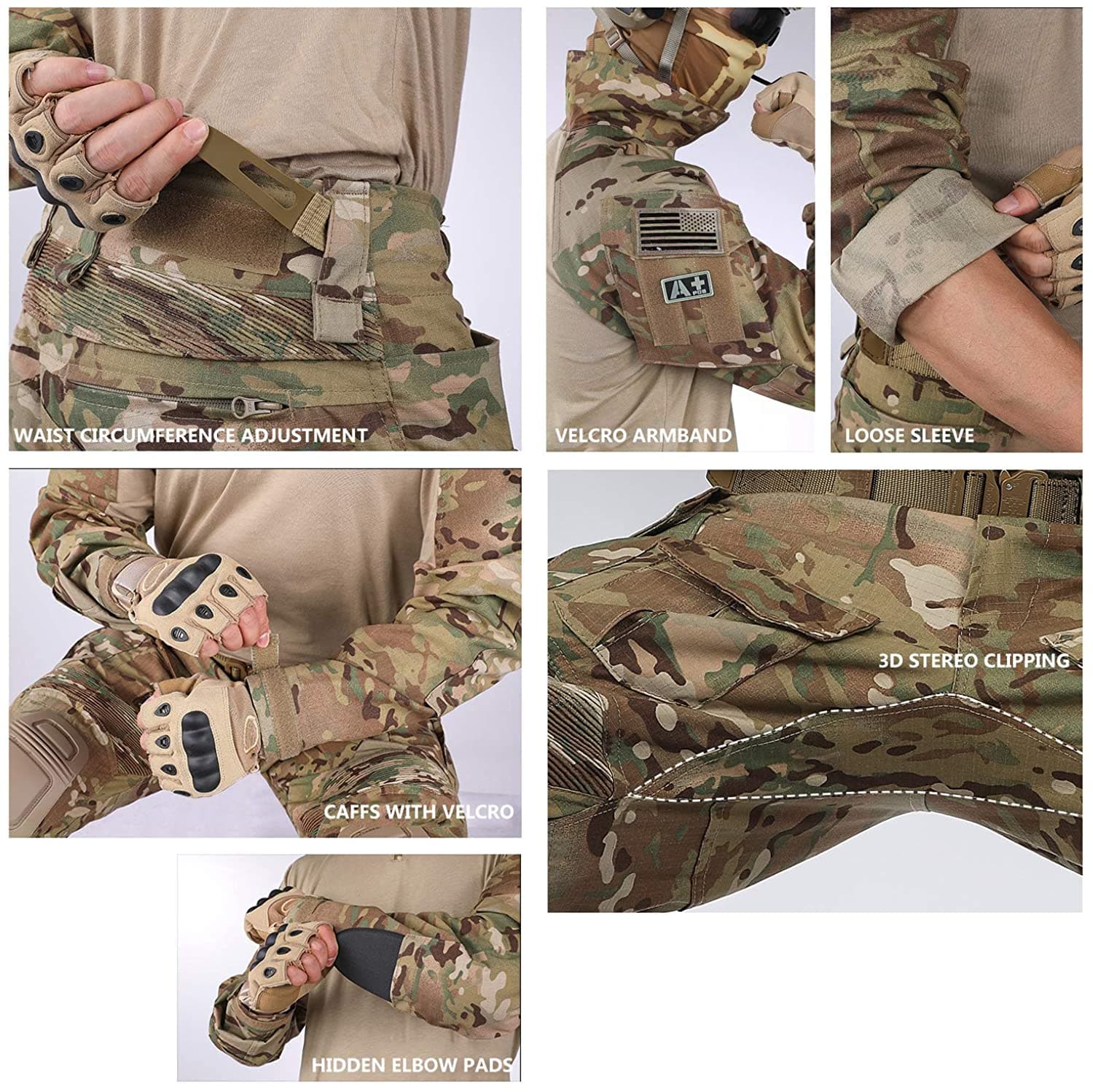 Army Tactical Desert Combat Suits with Knee Pads - G3-2