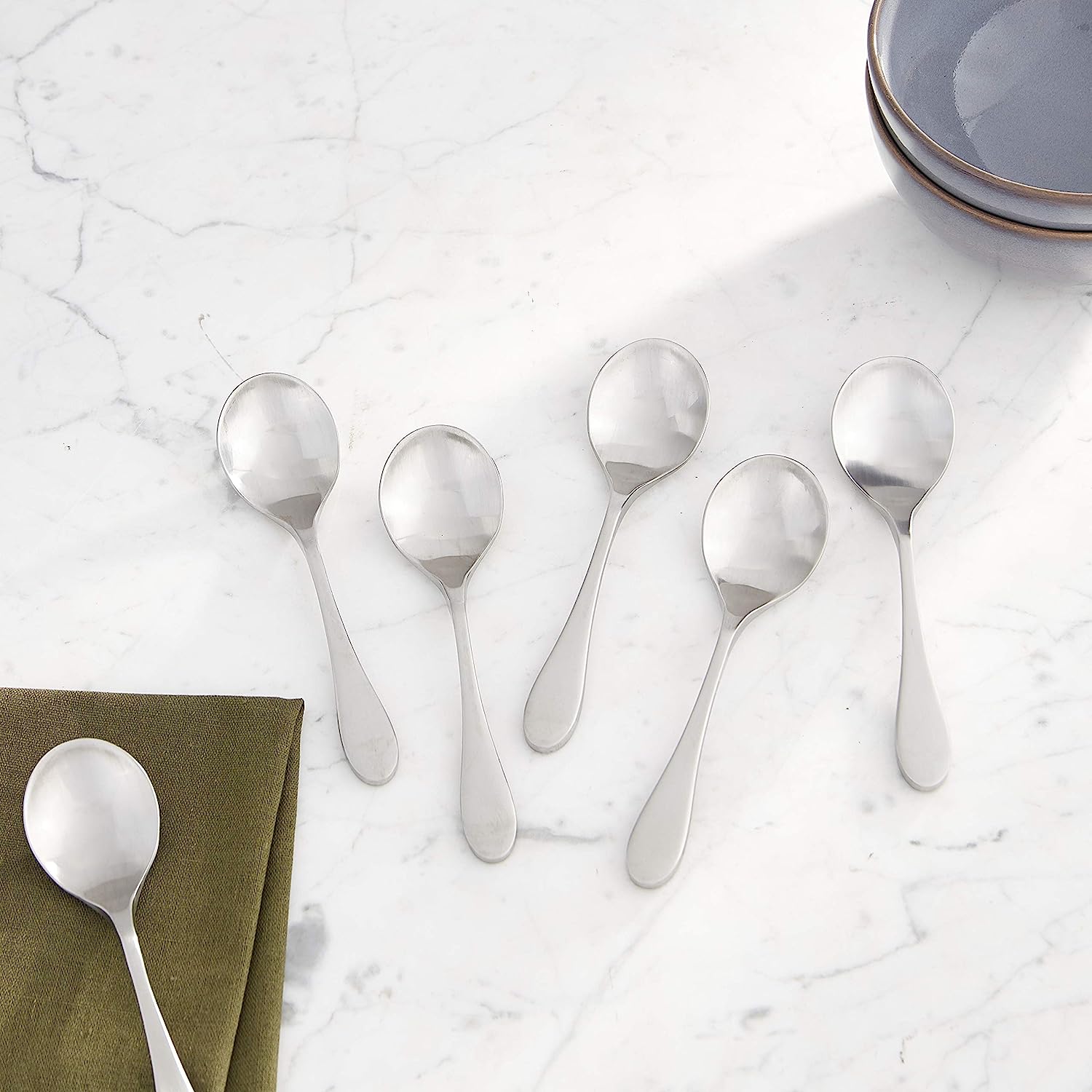 KNORK Bouillon Spoon, Set of 6, Matte-1