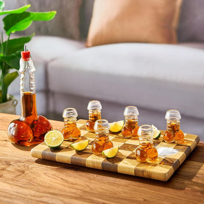 Funny Whiskey Decanter – Unique Glass Decanter for Scotch, Bourbon, Tequila & More – Hilarious Gag Gift with 6 Shot Glasses – Perfect for Parties & Novelty Barware-1