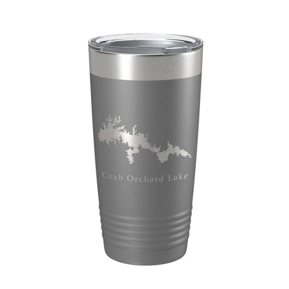 Crab Orchard Lake Map Tumbler Travel Mug Insulated Laser Engraved Coffee Cup Illinois 20 oz-16