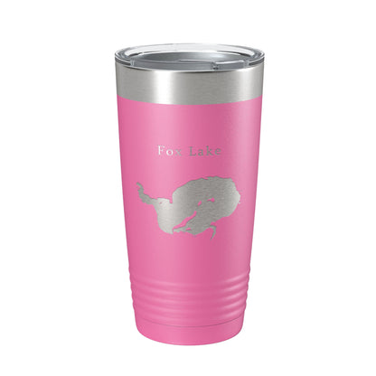 Fox Lake Map Tumbler Travel Mug Insulated Laser Engraved Coffee Cup Wisconsin 20 oz-11