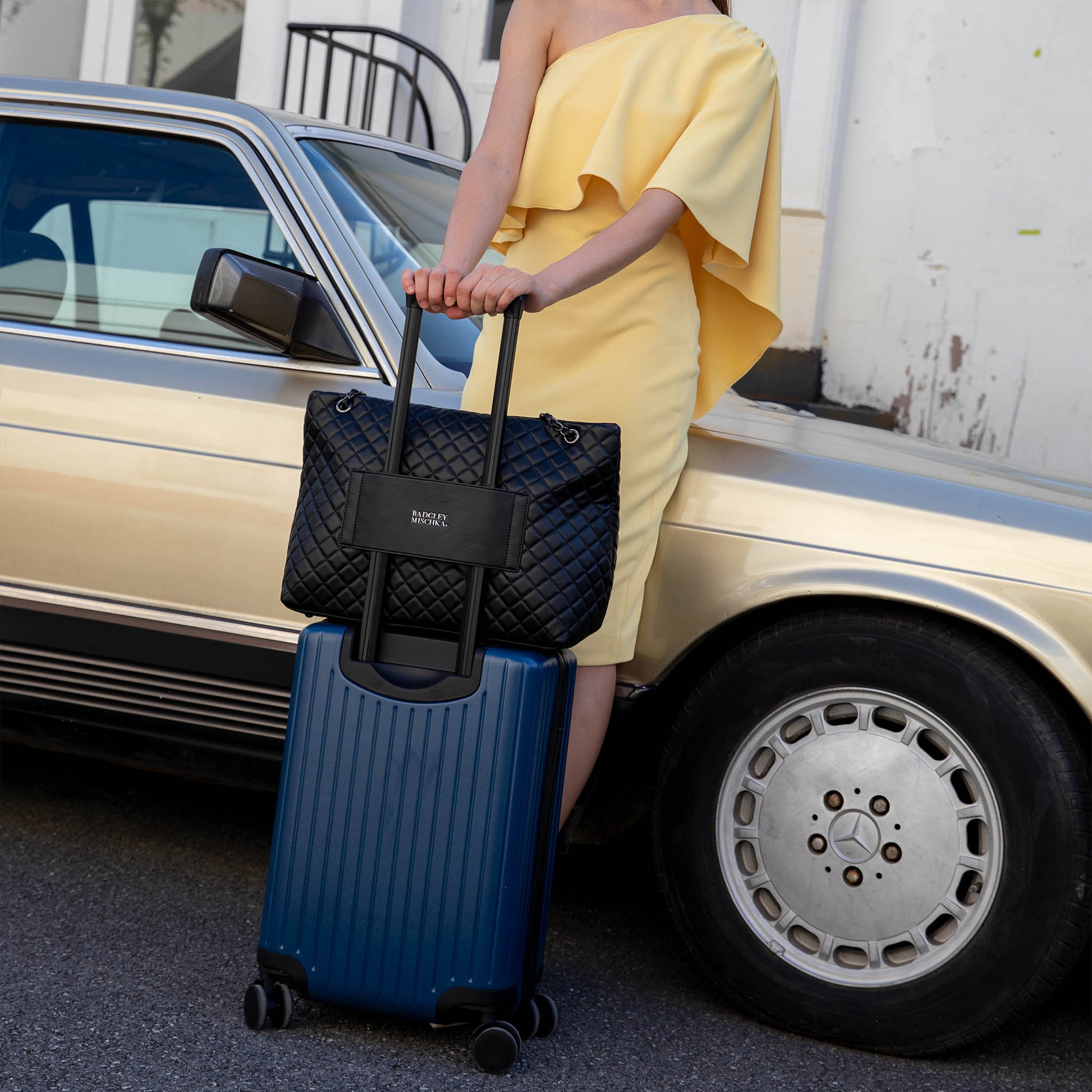 Diana XL Quilted Vegan Leather Weekender Tote Bag-4